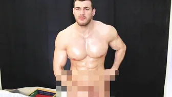 Muscular Hunk Strokes His Hard Cock in Solo Jerk-Off