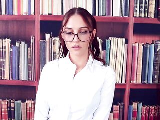 This student will do whatsoever it takes to get a passing grade from her teacher. TRY NOT TO CUM