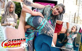 German Scout - Split Tongue Tattoo Star Anuskatzz at Rough Anal Sex Casting