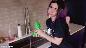 Raven Washes Dishes for Your Viewing Pleasure (Wholesome)