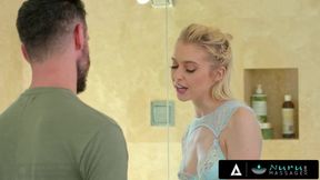 Blonde Beauty Receives Intense Doggystyle Action in Lingerie and Oil