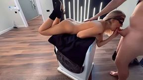The delivery fellow gave the platinum-blonde porn vlog a passionate firm fuck, making her spunk inwards her pussy!