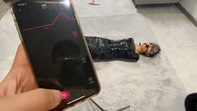 hh3-Vibrating egg, gag, duct tape wrapped around body