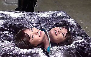 Uncensored jav creampie gangbang for blindfold japanese teen by old guys