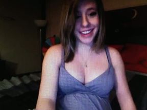 Pregnant webcam model shows off her boobs and pussy