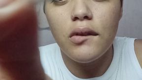 Come with me while I wax my eyebrows so I can cut off your penis!