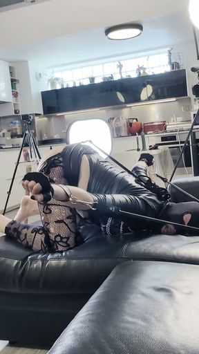 Malika Sultana Submissive &amp; Arch of a Trans the Stainless Steel and Red Leather Ritual Part 2