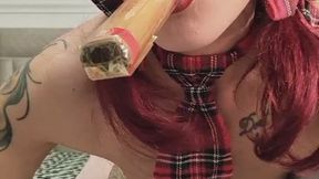 Smell the big cigar, lick it and fuck my pussy with it getting creamy pussy.