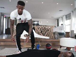 Big Booty Ebony Baddie Gets Her Cheeks Clapped By Her Personal Tutor With A BBC