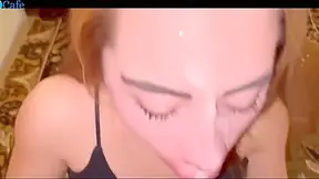 Sloppy Blowjob With Facial By A Hot Blonde Pornellia With A Cat Mask With Blonde Cat