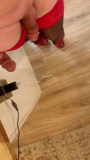 My stepmom lost the game and grabbed my dick