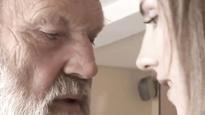 Old Young - Big Cock Grandpa Fucked by Teen she Licks Thick old Man Penis