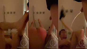Dared to Pee on My Naked Roommate Who Gets Hard