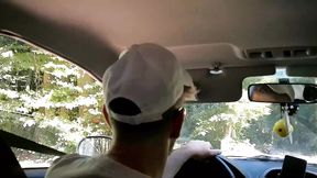 I fuck myself while driving the car