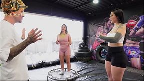 Personal trainer fucks busty and curvy friends