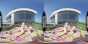 2 Hot Girls Rebeka Ruby And Ingrida Masturbating In The Sun With Glass Dildos Bubbles And Sunbathing