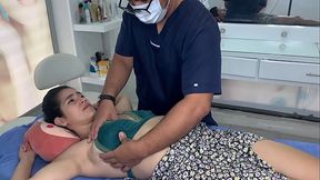 Consultation with the dermatologist ends in homemade sex with a hot MILF with huge tits