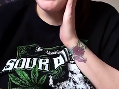Cute curly brunette solo webcam masturbation