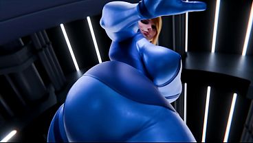 Samus aran d&aacute_ v&aacute_rias sentadas em homenzinho