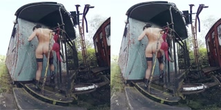 015 - Lucia Denvile - Latex strip - 3DVR360 video content Bravo Models