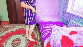 Stunning Femboy Adjusting Skirt in Front of Mirror