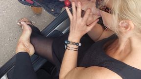 Blonde Mature Wife Savoring Blowjob and Swallow