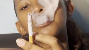 Stunning Ebony Close up smoking - Sexy Ebony Smoking