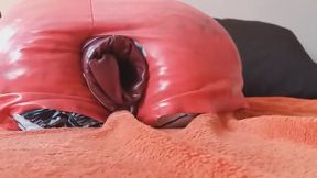 Leather ass toy pumped