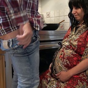 Pregnant stepmother cheating with stepson while husband is at work