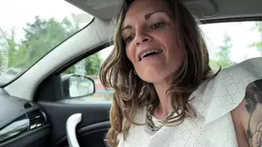 Mature mom gets fucked in public parking lot and swallows