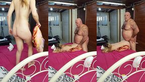 novinha quando sai das festa vem passar a noite com o velho gostoso