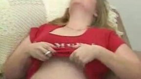 Smoking hot blonde chubby nympho exposes her really big melons
