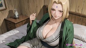 Synthetic MILF Tsunade takes control riding hard dick until a sticky facial leaves her breathless