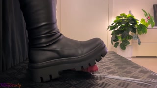 Cock and Balls Grinding in Fall Knee High Boots  - TamyStarly - Cock Balls Crush Trample, Shoejob