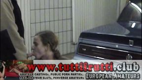 Euro amateur exhibitionist slut public sex