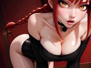 6on1 Triple Penetration Hard Anal Team fuck Makima from Chainsaw Chap Hentai - AI Generation Anal