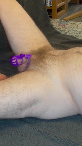 Released from chastity for an oily barefoot footjob   Clip 1