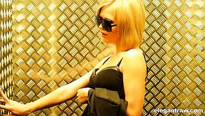 Sexy svelte beauty returns to the hotel where she masturbates herself