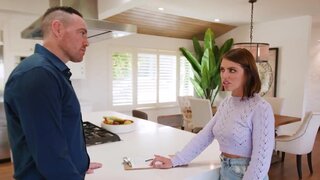 Posh brunette gets fucked hard by the real estate agent