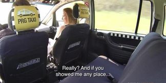 Czech Taxi E01: Beauty Alexis Crystal squirts during amateur blowjob