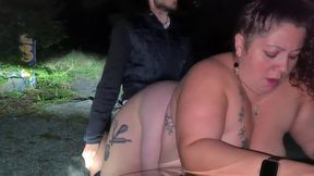 POV fucked in a forest in the middle of the night