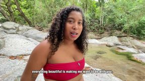 Her Boyfriend Wouldn't Fuck Her, so the Bitch Sought Pleasure with a Stranger at the River