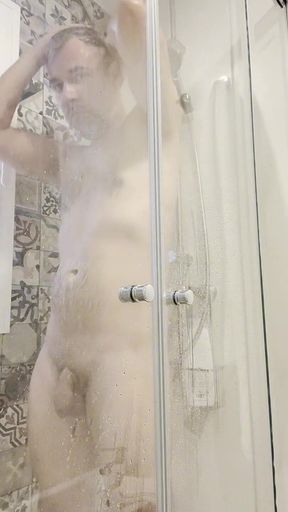 Wet Shower of a Muscular Stepdaddy