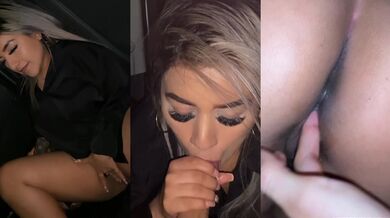Naty Delgado’s tiny blonde ass riding me in the car after dark
