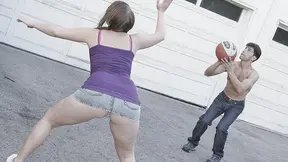 Busty redhead with big booty takes on a big dick