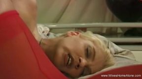 Blonde Wife Inserting Her Dildo Deep Playing Alone