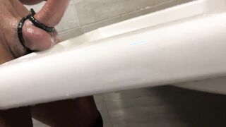 BRAZILIAN BATHROOM JERKING-OFF COCKRING NUT