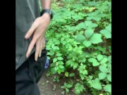 Teen pulls out cock on trail