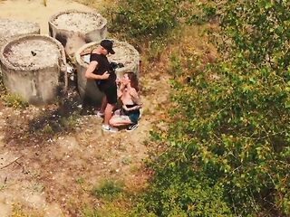 French MILF Sucks a Good Schlong and Is Surprised by a Drone - Drone Porn
