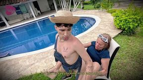 perv grandma hires young gardener and ends up fucking him hard in the ass